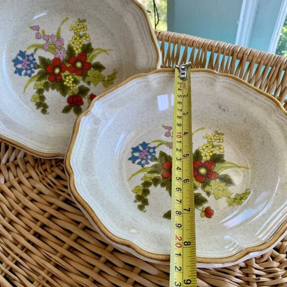 Vintage 1970's Mikasa Garden Club A Basket of Wildflowers EC403 Bowls set of 2 - Picture 5 of 10